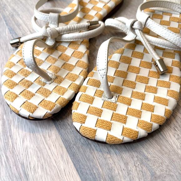 Tory Burch Cream White Ankle Strappy Strap Sandals US Size 6.5 M 6.5M - Picture 2 of 8